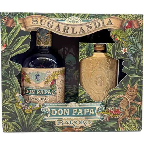 Don papa baroko rum met zakfles geschenkverpakking