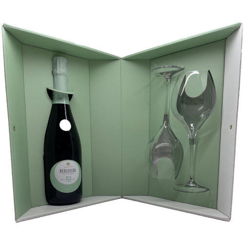 Berlucchi franciacorta satén + 2 glazen 12,5% 75cl