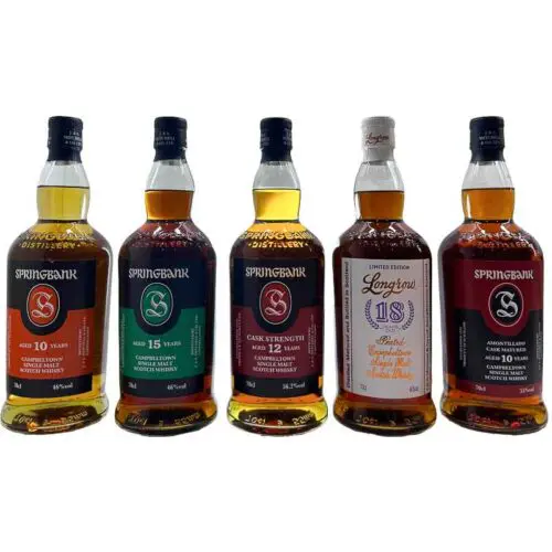 Springbank 2024 bundle #9 10y + 15y + 12y cs +10y amontillado + Longrow 18y whisky 5 x 70cl