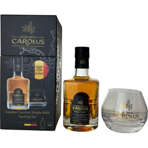 Gouden carolus single malt 20cl + glas tasting set